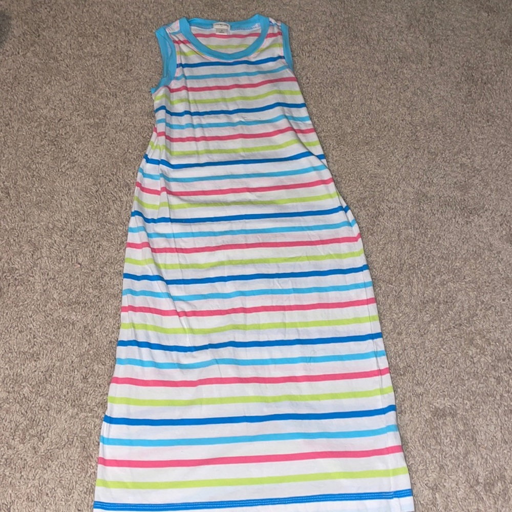 Crewcuts full length dress with multi color stripes